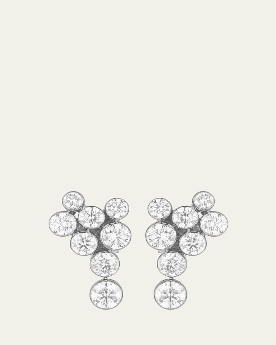 18K White Gold Dew Drop Earrings with Diamonds